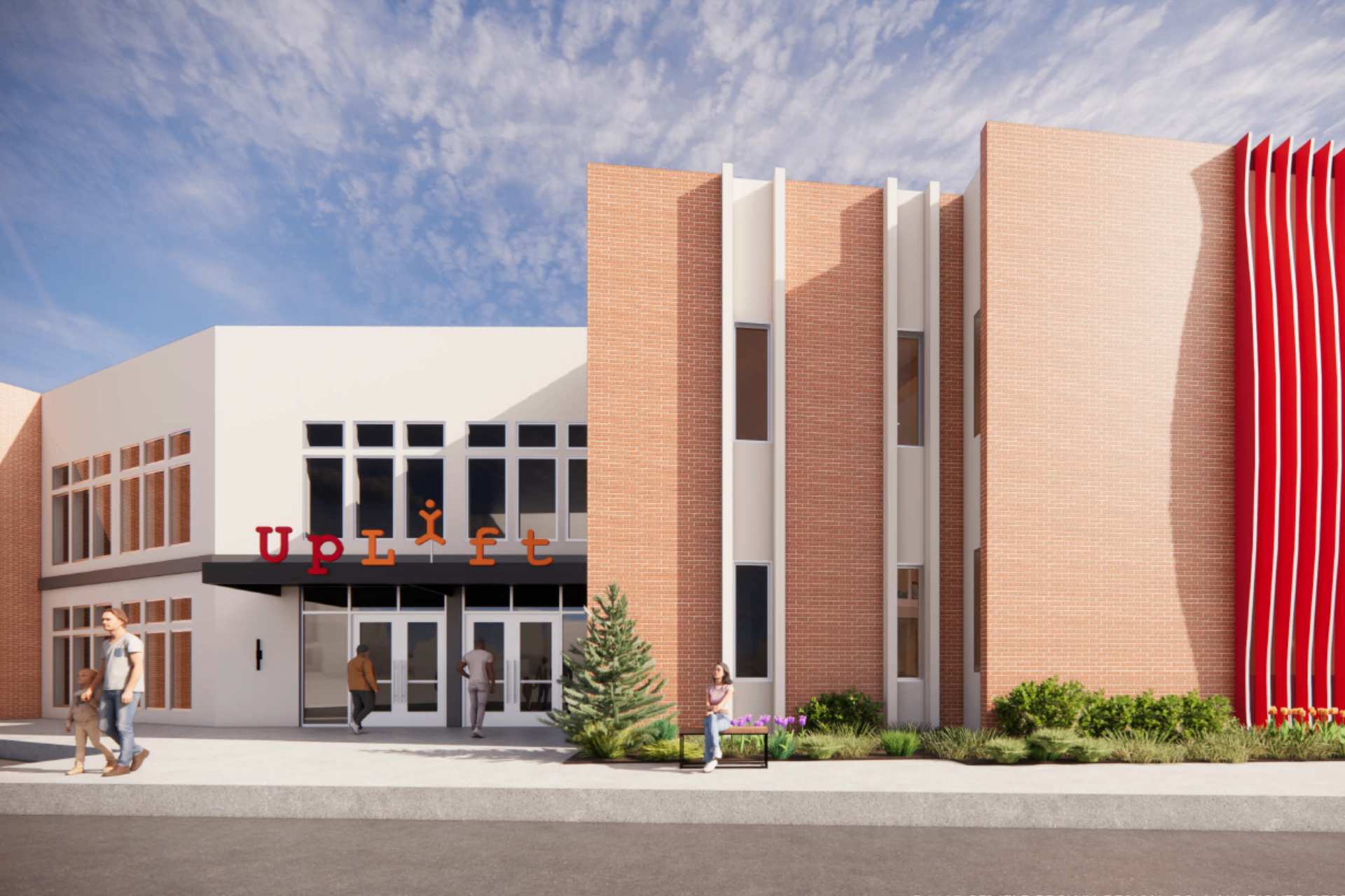 Rendering of the future Colorado UpLift campus exterior